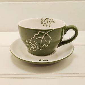 Starbucks 2007 Green Leaf Cup & Saucer